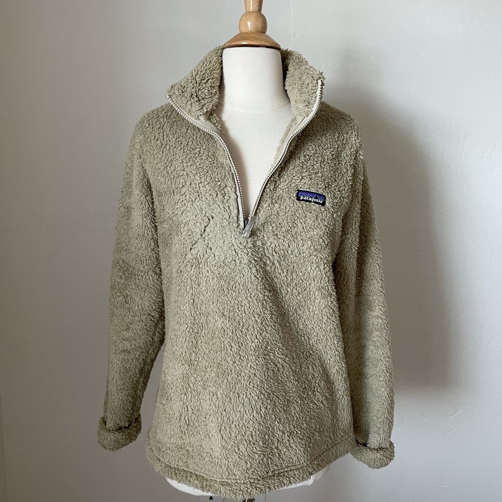 PATAGONIA Khaki Fleece 1/4 Zip Pullover M